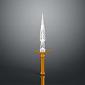 Intricate White Sculpture Carving With Spire Design And Golden Pedestal