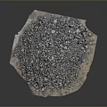 Raw Natural Stone Gravel Pile on Wooden Base with Mixed Size Rocks