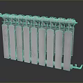 White Cast Iron Radiator With Vertical Fins And Classic Heating Design