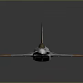 Modern Fighter Jet Model With Gray Body Orange White Wings Streamlined Design And Twin Engines