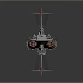 3D Rendered Warship Model Gray Red Body Multiple Decks And Reflection