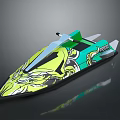 Colorful Stylish Yacht With Graphic Patterns
