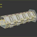 Cartoon Scene Of Transparent Multi Compartment Storage Container With Clear Slots And Shiny Surface