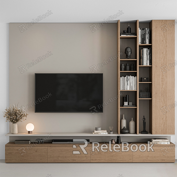 Modern TV background wall model