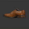 Men's Brown Leather Formal Dress Shoes With Lace Up Detail And Blue Lining