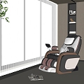 Modern vertical blinds venetian blinds dream curtain massage chair 3d model