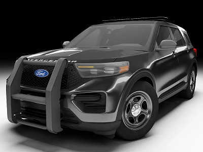 Black Ford SUV Exterior Design With Front Bumper Guard And Alloy Wheels 3d model