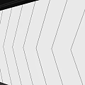 Modern Minimalist Accent Wall with White Arrow Shaped LED Strip Lights and Black Background