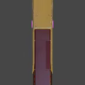 Futuristic Sci Fi Gun With Golden Black Body And Purple Glowing Lines