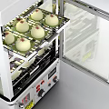 Stainless Steel Commercial Food Display Cabinet With Glass Door And Pastry Shelves