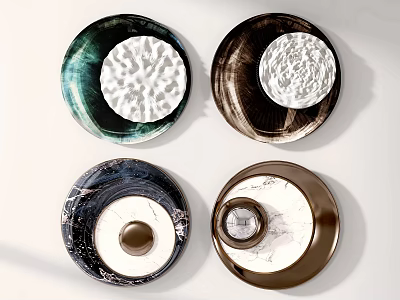 Modern Round Wall Decor With Multiple Colors And Textured Patterns For Home 3d model