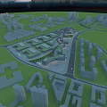 Industrial Factory Complex Layout With Multiple Buildings Road Networks And Green Areas