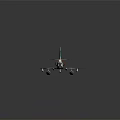 Camouflage Painted Airplane Model With Turquoise Accents And Reflective Finish On Dark Background