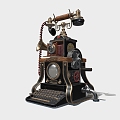 Steampunk Phone Old Phone Antique Phone 3d model