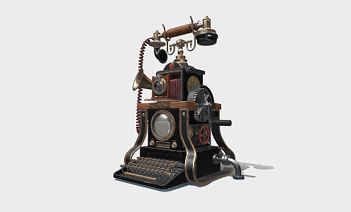 Steampunk Phone Old Phone Antique Phone 3d model