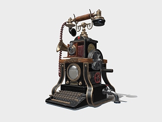 Steampunk Phone Old Phone Antique Phone 3d model