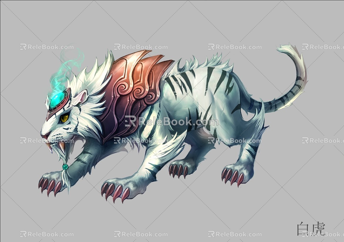 Modern cartoon character tiger 3d model