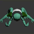 Green Game Movie Character 3D Model With Multiple Limbs And Armored Exoskeleton 3d model