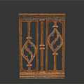 Elegant Wooden Furniture Railing With Intricate Carved Patterns And Golden Finish