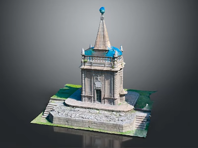 European Church Cartoon Church Animation Church 3d model