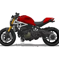 Red Modern Motorcycle With Sleek Body Black Seat And Metallic Frame