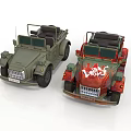 Toy Cars Display Military Green And Red Flame Design With V8 Logo Details
