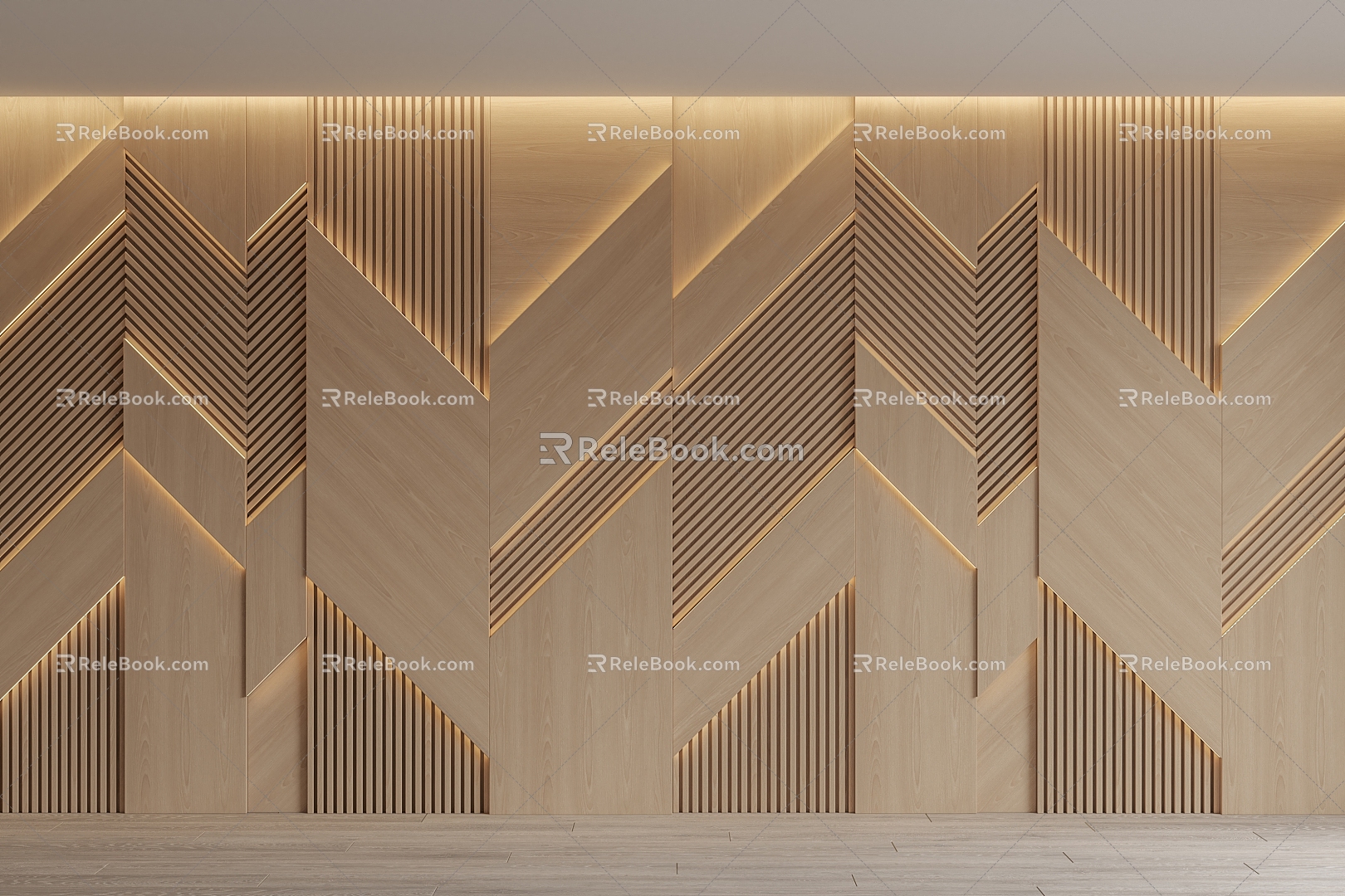 Modern background wall wood veneer background wall 3d model