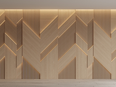 Modern background wall wood veneer background wall model