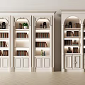 Elegant White Bookcase Design With Multiple Compartments Books Decorative Plants And Ornaments
