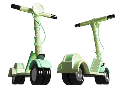 Light Green Three Wheel Kids Scooters With Cute Appearance And Safe Design 3d model