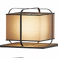 Modern Square Table Lamp With Fabric Shade And Metal Frame For Home Decor