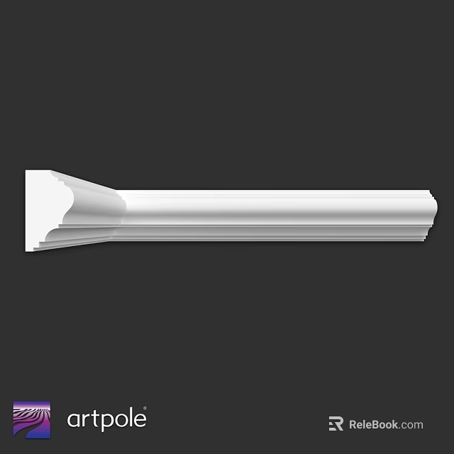 White Decorative Architectural Component With Intricate Molding Design For Interiors 3d model 