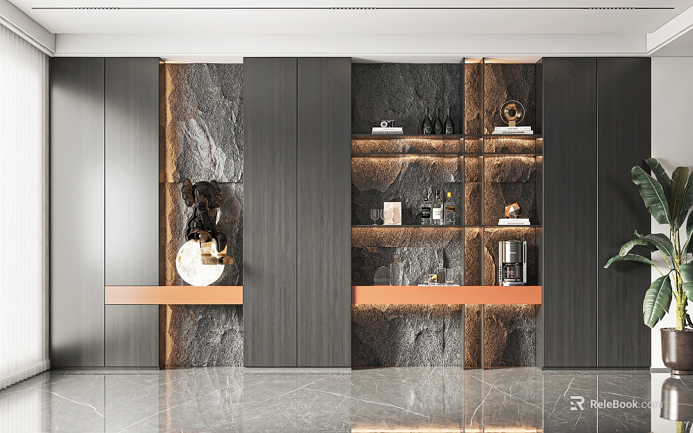 Light Luxury Wine Cabinet Wine Cabinet Decorative Cabinet texture