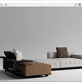 Modern corner sofa multiplayer sofa 3d model