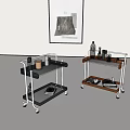 Modern Movable Side Table Storage Rack Small Cart Small Coffee Table Simple Corner Table 3d model