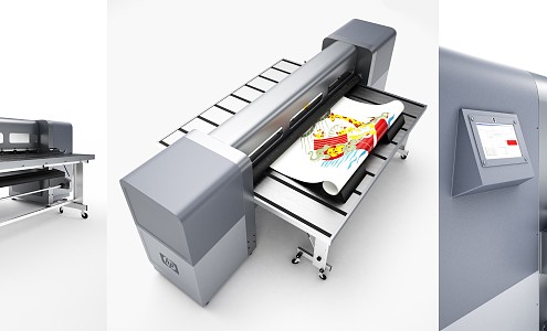 modern printing machine large printing machine equipment 3d model