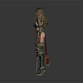Female Elven Warrior In Ornate Armor Holding Longsword Standing Pose