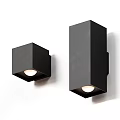 Modern Black Square Wall Lamps With Soft Light For Home Decor 3d model