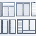 Modern Floor-to-Ceiling Windows With Sliding And Casement Blinds And Aluminum Frames