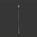 Vintage Street Lamp Design With Double Lantern Heads And Metal Pole