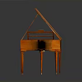 Classical Wooden Grand Piano With Curved Body And Elegant Wooden Legs