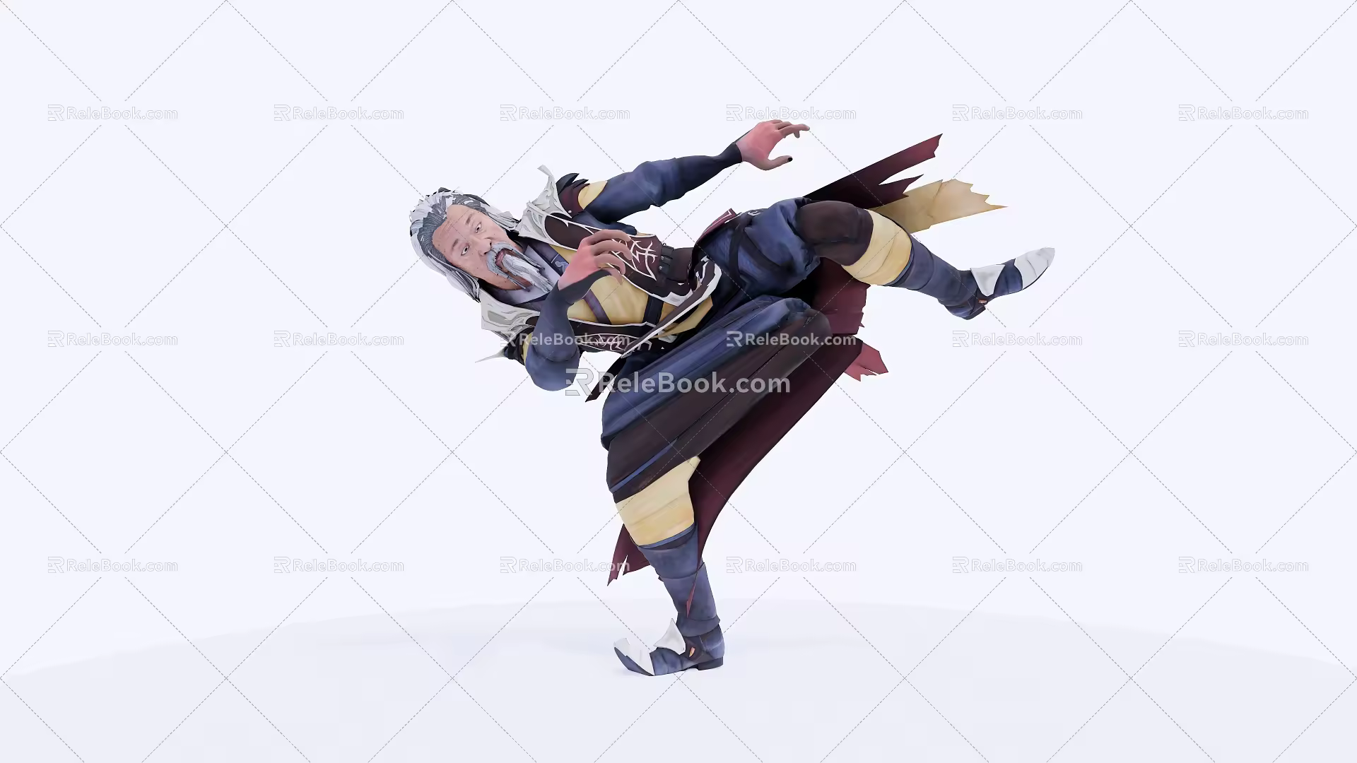 Modern game character old man 3d model