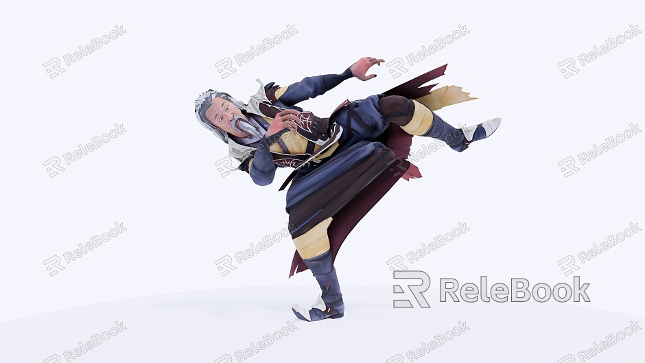 Modern game character old man model