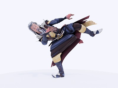 Modern game character old man model