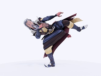 Modern game character old man 3d model