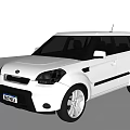 White Kia Soul Compact SUV With Boxy Design Black Accents And Silver Wheels
