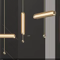 Modern Golden Bar Pendant Chandeliers With Illuminated Sleek Design For Interior