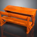 Wooden Outdoor Bench With Backrest And Sturdy Structure For Garden Seating Use