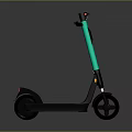 Black And Green Electric Scooter With Sleek Design And Stable Wheels