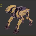 Yellow Robotic Dog With Mechanical Legs And Advanced Design Structure